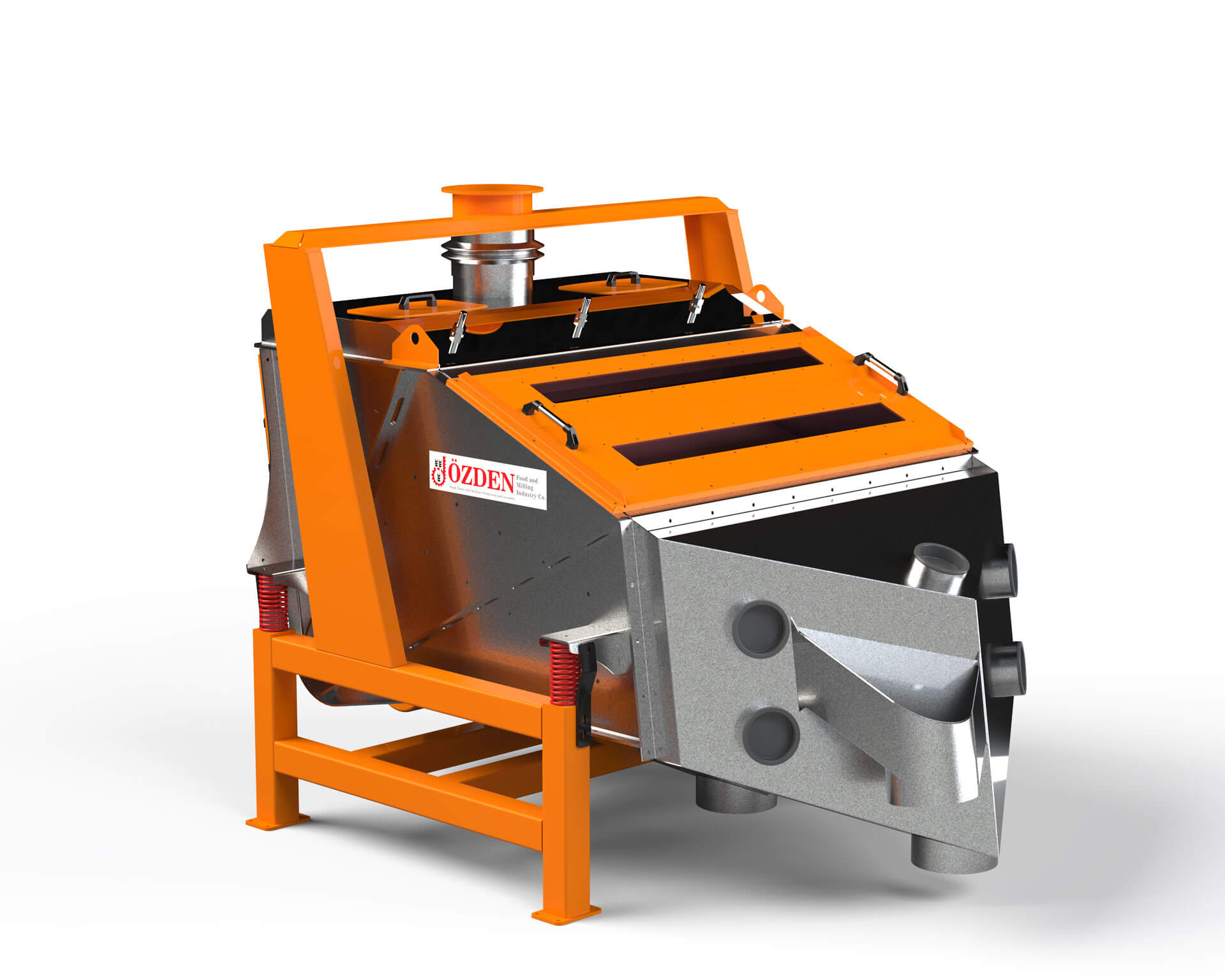 Vibrating Sieve || ÖZDEN FEED MACHINES - MILLING INDUSTRY - Özden Feed Mill Machines - Feed Factory Machinery Manufacturing, Flour Factory Machinery Manufacturing, Salt Factory Machinery Manufacturing - Plant Installation, Aspirator, Cebritav, Bagging Scale, Double Deck Roller, Garbage Purifier, Elevator, Semolina Purifier, Jet Filter, Husk Peeler, Square Sieve, Bran Brush, Control Panel, Screw Auger, Vibro Scanner, Trieur, Rotoflow, Stone Separator, Single Deck Roller, Pellet Press, Molasses, Hammer Mill, Mixer, Accessories